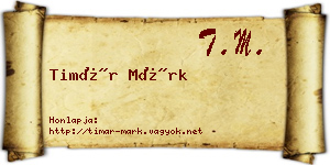 Timár Márk névjegykártya