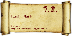 Timár Márk névjegykártya